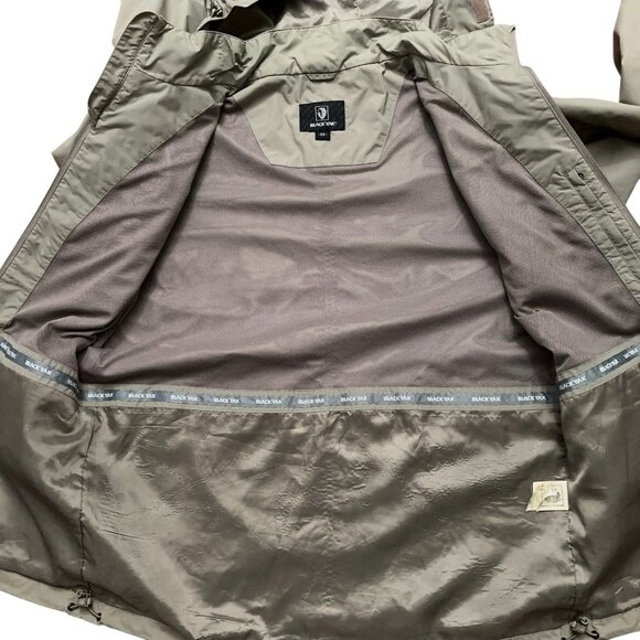 Black Yak Utility Jacket Mens Size L Full-Zip Hooded Nylon Pockets Beige - Picture 4 of 7